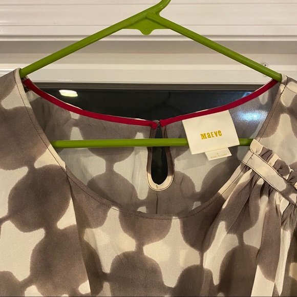 Anthropologie Maeve silk blouse in gray - Picture 2 of 4